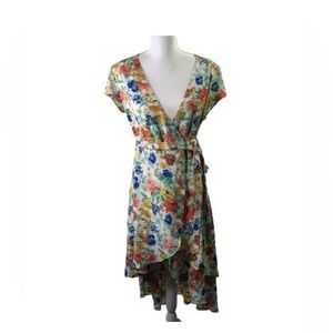 Wayf floral midi wrap dress